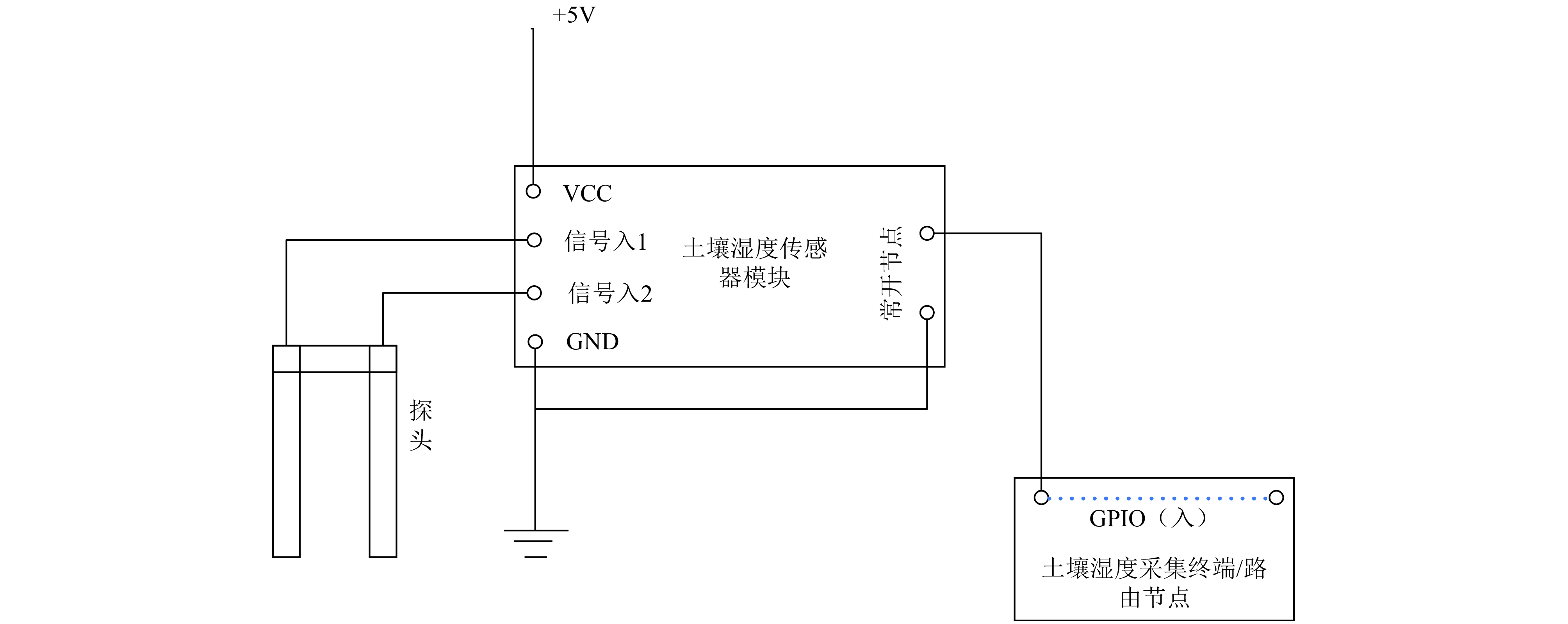 为此, 对土壤湿度传感器模块进行了电路改造, 改造后, 土壤湿度